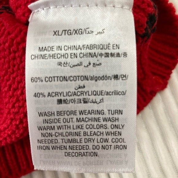 Epic Threads Girls XL Red Sweater Knit Black Sequin Heart Pullover Casual - Picture 6 of 8